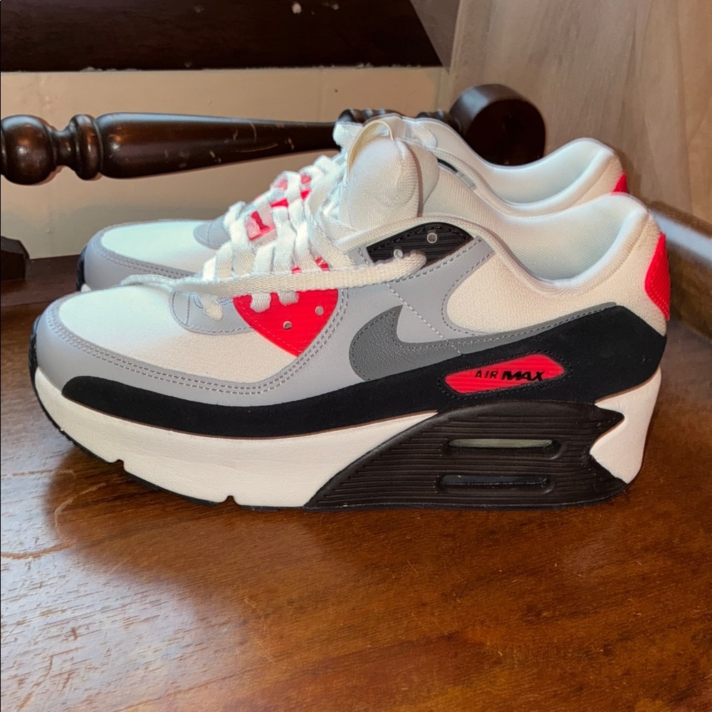Nike Air Max Sneakers in White, Black, and Red